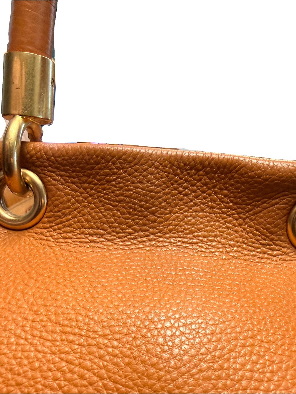 Marc by Marc Jacobs Too Hot to Handle Satchel Cognac Gold Pebbled Leather - Picture 6 of 13